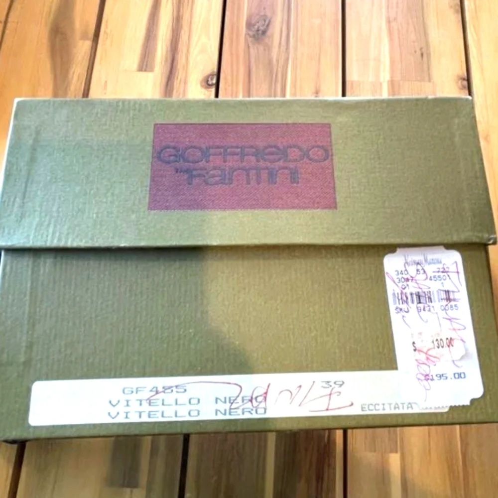 Nib Goffredo Fantini Vintage Womens Leather BrownBlack Strappy Heeled Sandals 39